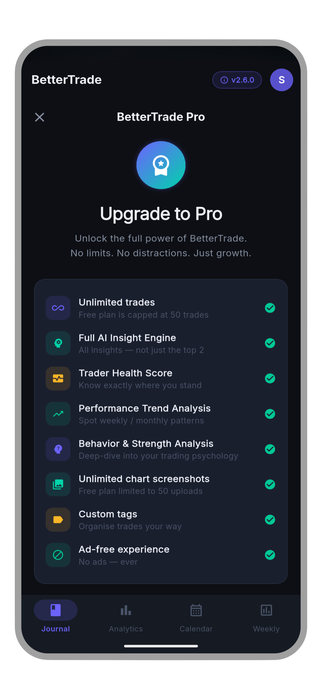 BetterTrade Pro upgrade